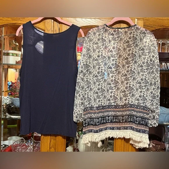 Peek a Boo Sleeveless & Fringed Kimono Set XL 🌸 - Picture 2 of 16